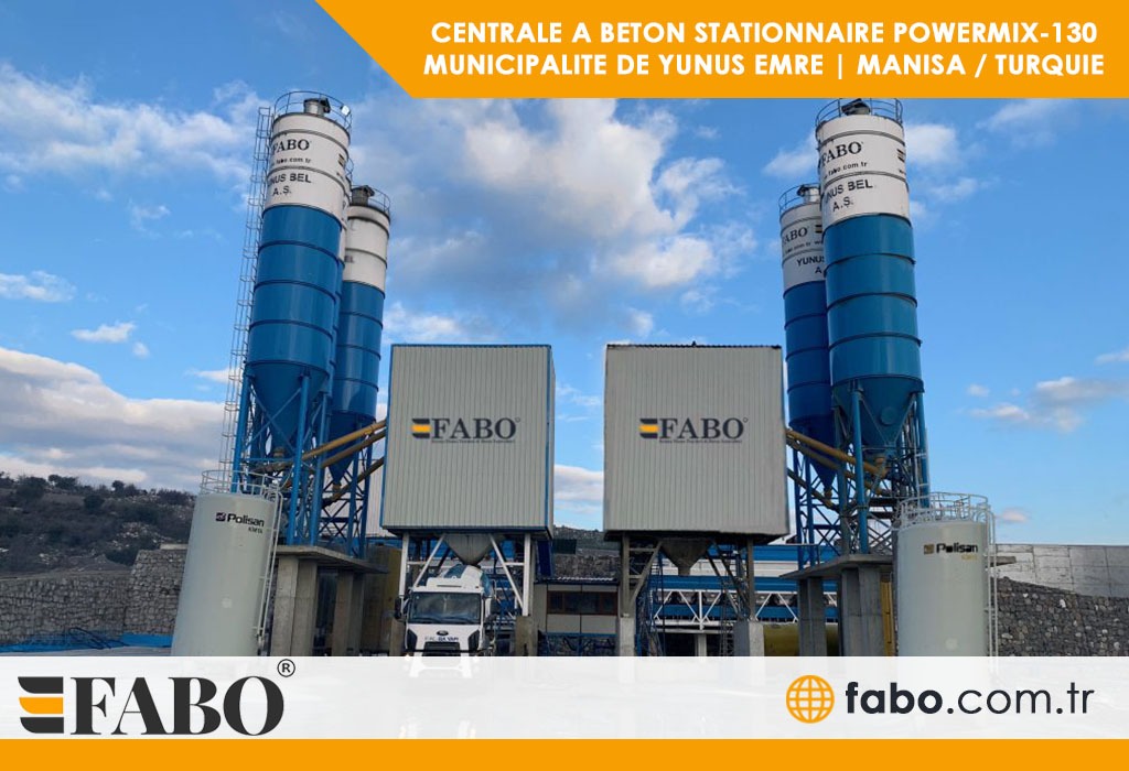 CENTRALE A BETON STATIONNAIRE POWERMIX-130 | MUNICIPALITE DE YUNUS EMRE | MANISA / TURQUIE